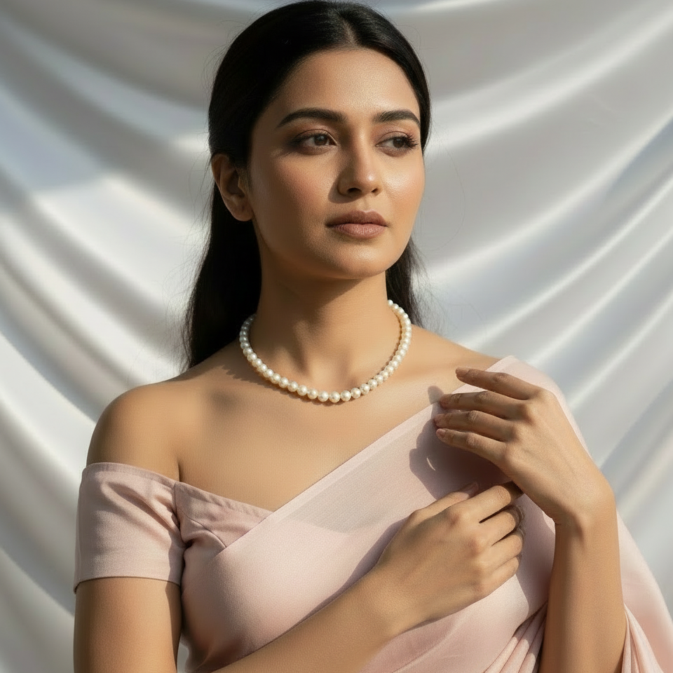 Classic Pearl Necklace for Women | Elegant Minimal Jewellery for Indian and Western Outfits
