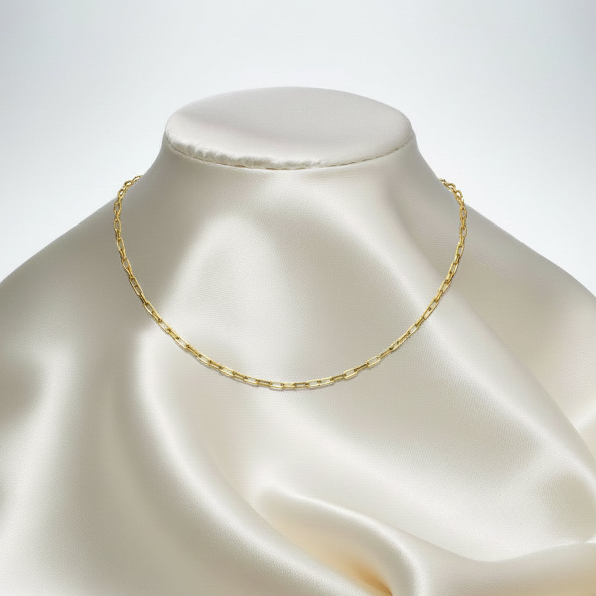 Anti Tarnish Golden Color Bold Minimal Box Chain Necklace for Women