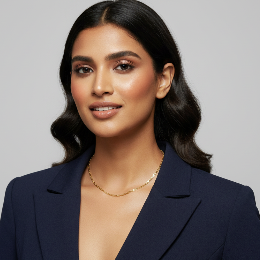 Anti Tarnish Golden Color Bold Minimal Box Chain Necklace for Women