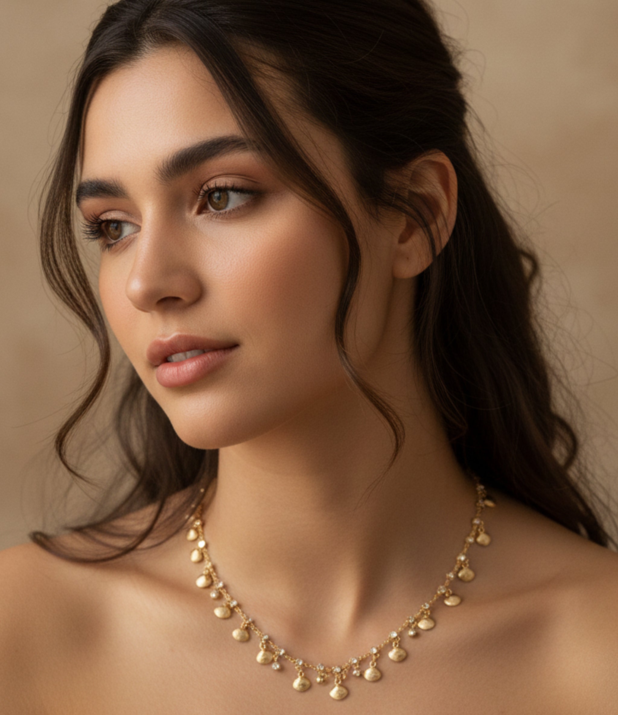 Anti Tarnish Golden Color Minimal Neckpiece for Women | Elegant Everyday Jewellery